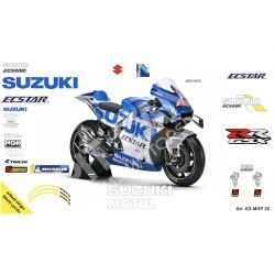 Kit d'autocollants de réplique de course Suzuki MotoGP 2020