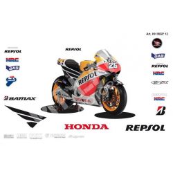 Kit d'autocollants de réplique de course Honda MotoGP REPSOL 2013