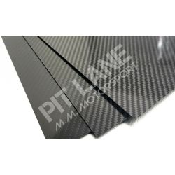 Flat sheet in Carbon fibre twill 200gr. 3k. 500x500 mm. thickness 1,4 mm