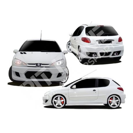 PEUGEOT 206 Drift-Look KIT CARROSSERIE en fibre de verre